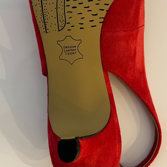 NEW Bella Vita The Scarlett Italian Leather Red Slingback Kitten Heels Size 8,5 - Picture 7 of 10